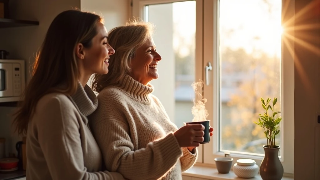 Támogató ölelés reggeli fényben