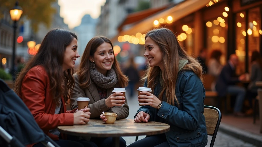 Anyuka kávézik barátokkal