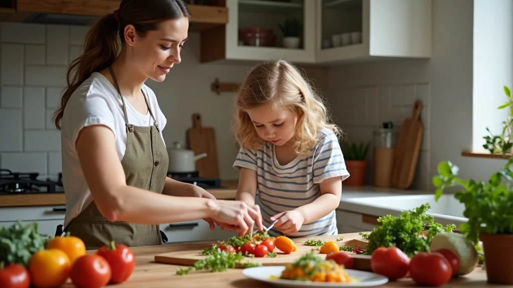 Egészséges konyhai pillanat