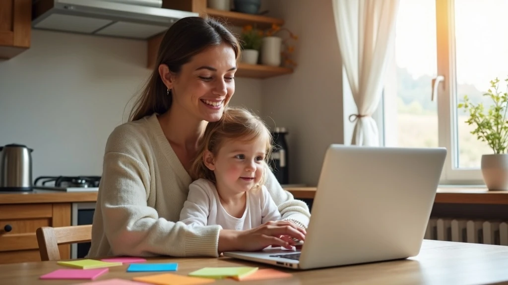 Egyensúlyban a reggel Dolgozó anya otthon