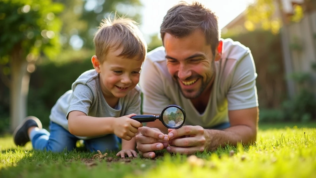 Kertben nagyítóval felfedezés